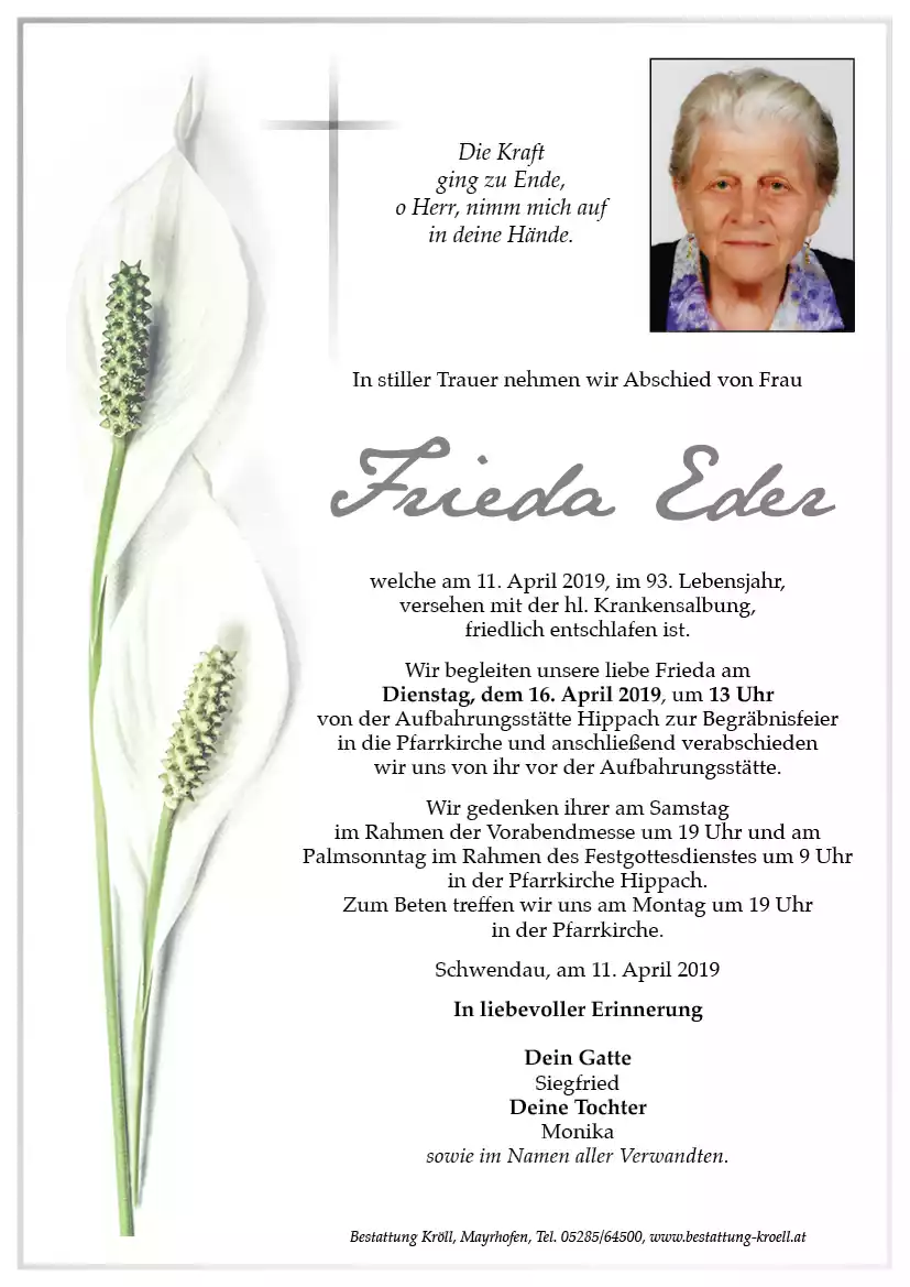 Parte von Frieda Eder